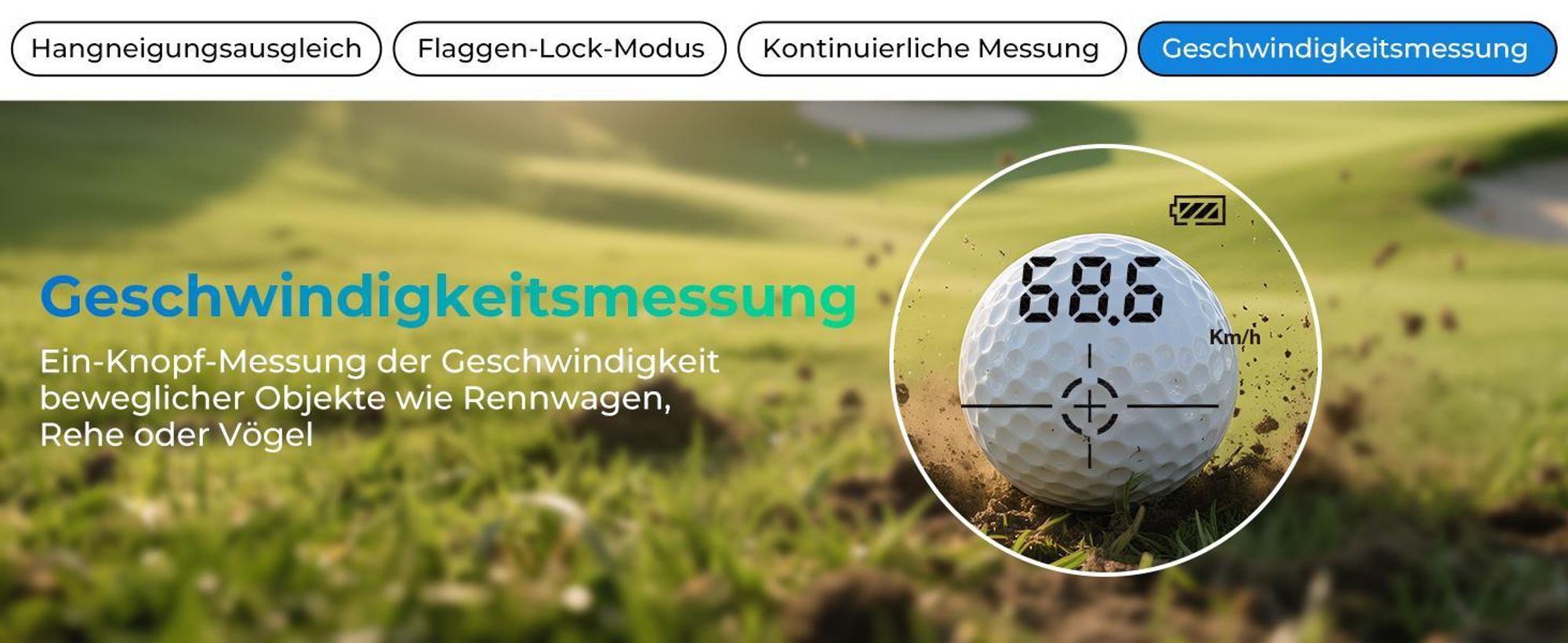 Telemetro da golf CIGMAN 1312Y, 1200 m, touchscreen, Slope, batteria ricaricabile USB-C