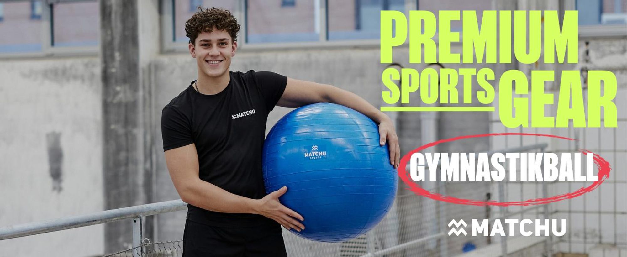 Matchu Sports Gymnastikball 75 cm mit Luftpumpe – Anti-Burst Fitnessball, Sitzball fürs Büro, Yogaball und Pilatesball – Blau