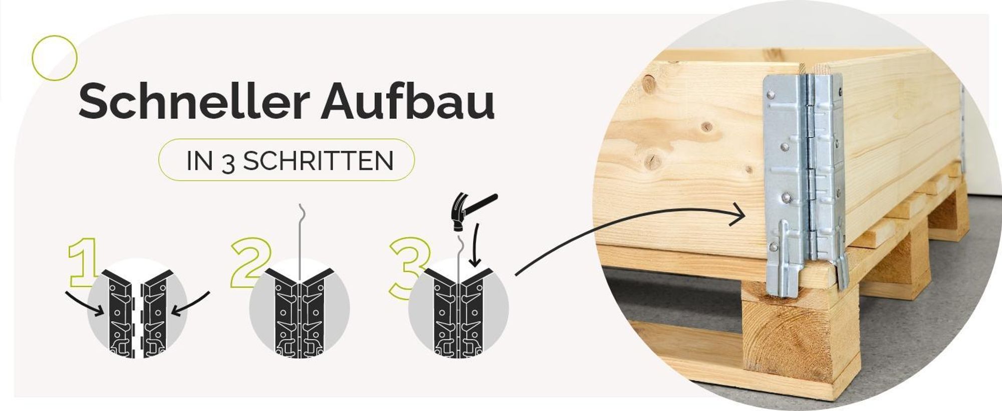Garronda 3 Stück Holzaufsatzrahmen für Palette Aufbewahrungskiste aus Holz Palettenaufsatzrahmen Holzkiste Natural