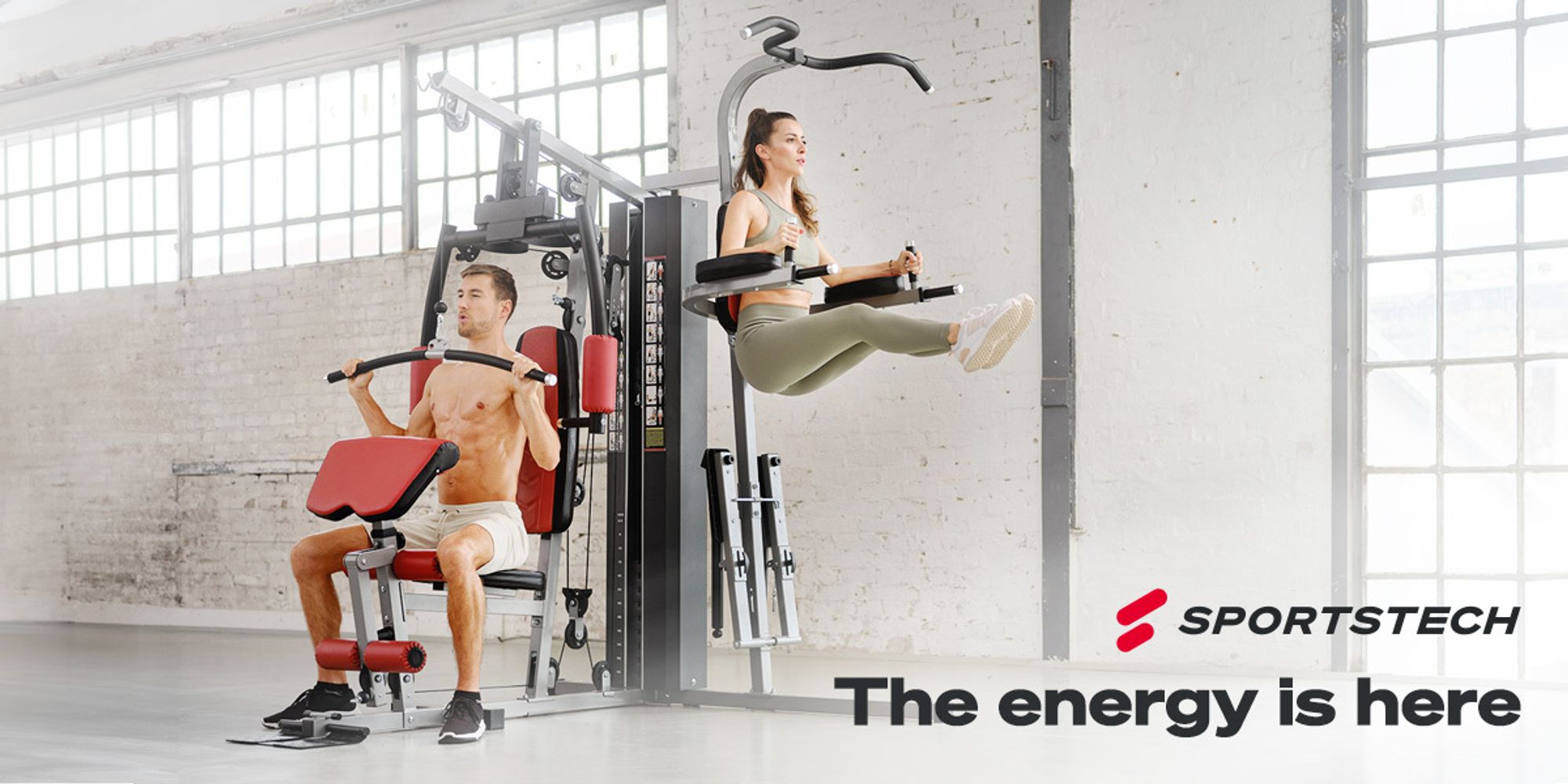 Sportstech Kraftstation HGX200 | 45 Übungen | Dip Station | EVA-Polster
