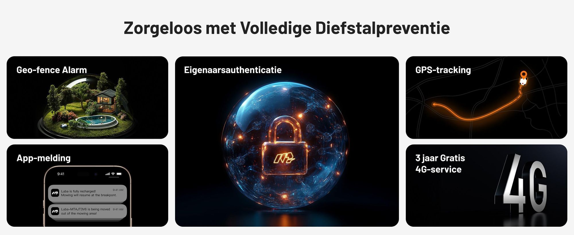 Robotmaaier Mammotion LUBA Mini 2 AWD 1000 met garage en wasstandaard, zonder kabels, 1000m², maait langs de randen, DropMow, auto-kaartgeneratie, APP
