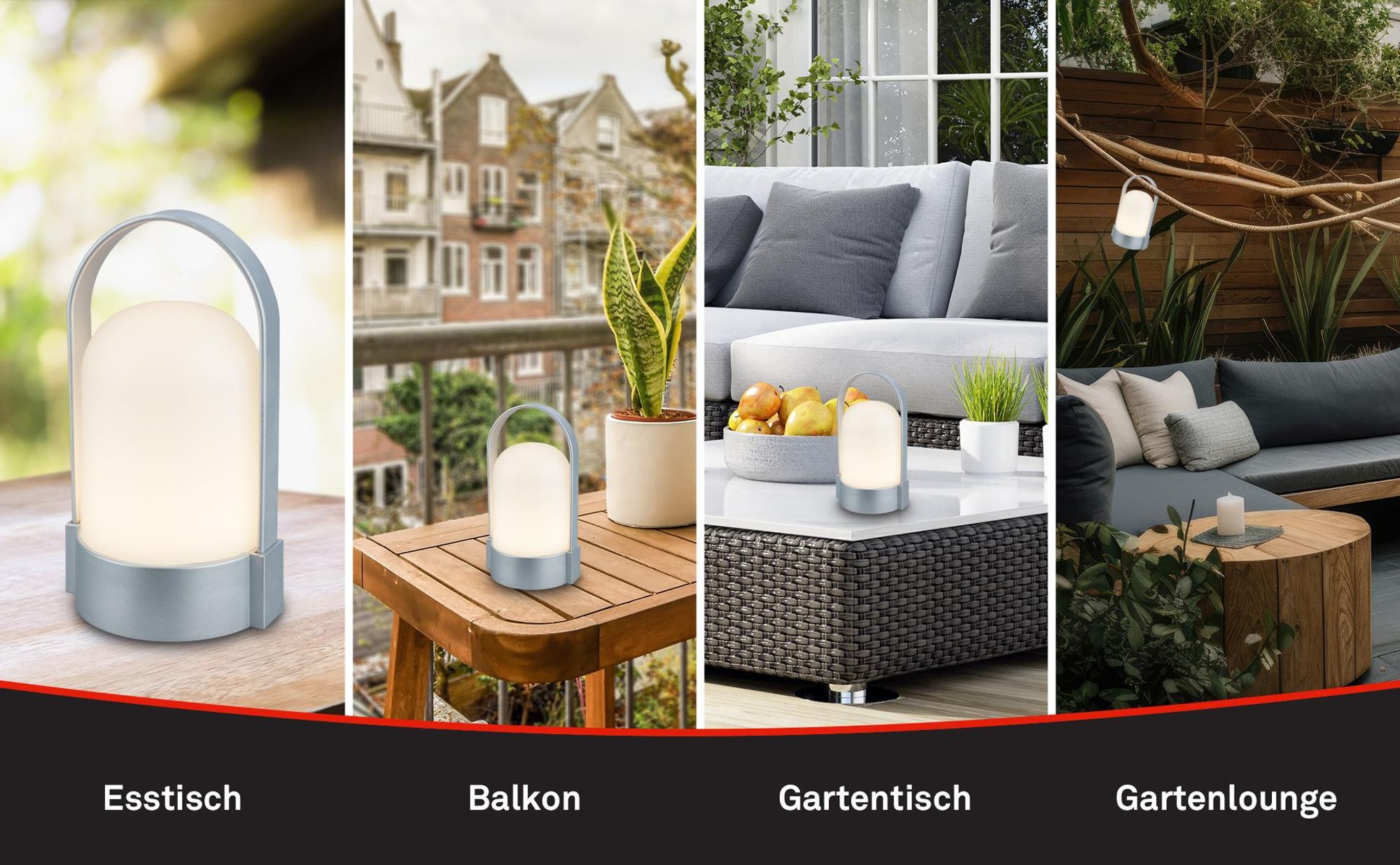 LED Tischlampe Akku LED Tischleuchte Dimmbar Kabellos Touch Terrasse Warmweiß