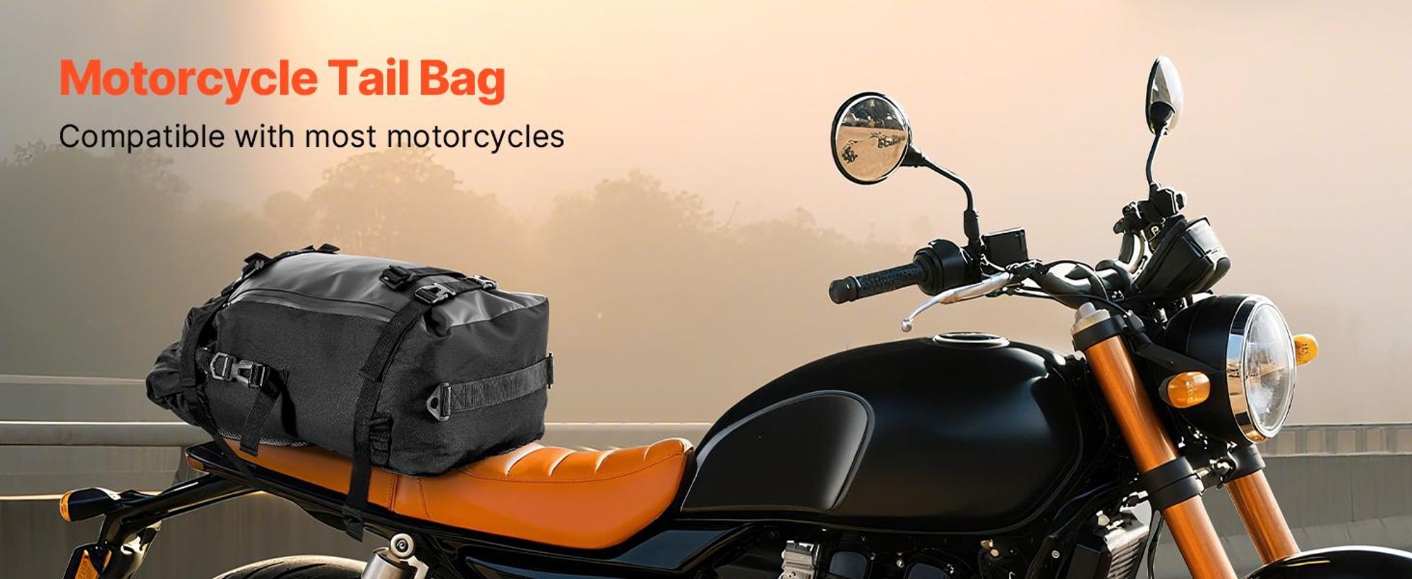 VEVOR Motorradhecktasche Rücksitztasche (30 L) mit wasserfester Regenabdeckung,