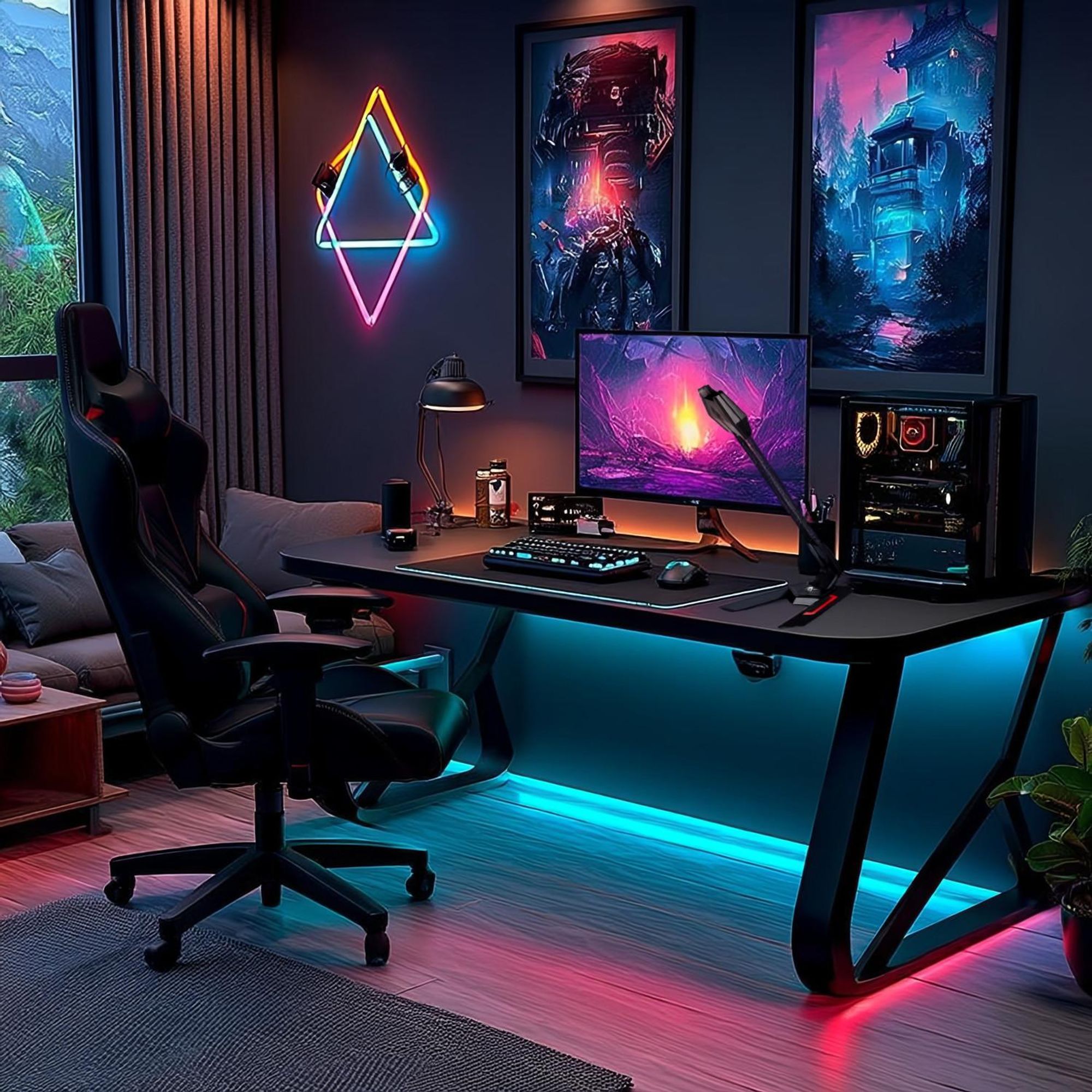 Gaming Mikrofon mit LED-Hintergrundbeleuchtung und Stummschalttaste PC Standmikrofon USB Plug & Play Desktop-Mikrofon