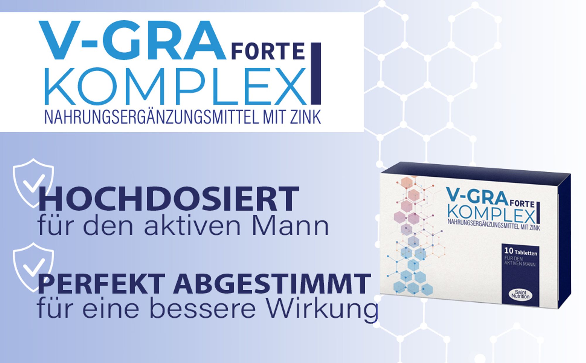 Saint Nutrition® V-GRA Forte Komplex - Verzögerung der Ejakulation – mehr Potenz - Potenz steigernd - länger durchhalten Mann