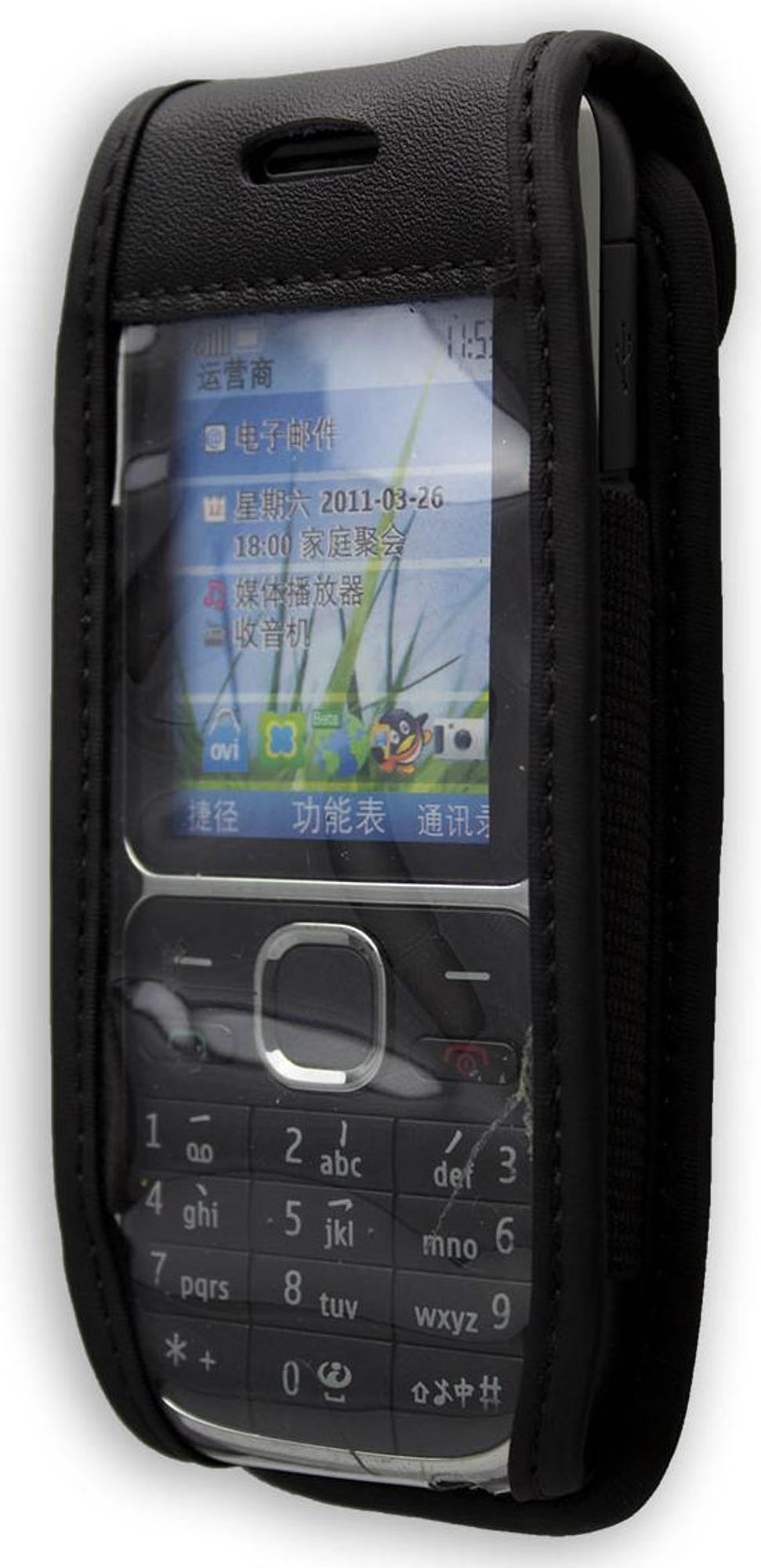 caseroxx Ledertasche mit Gürtelclip kompatibel mit Nokia C2-01 aus Echtleder, Tasche mit Gürtelclip und Sichtfenster  Bild 2