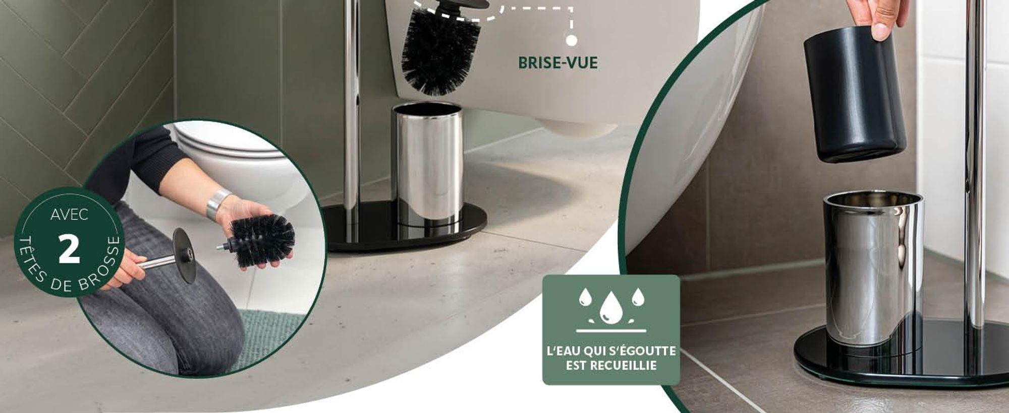 Brosse de toilettes dans la salle de bains