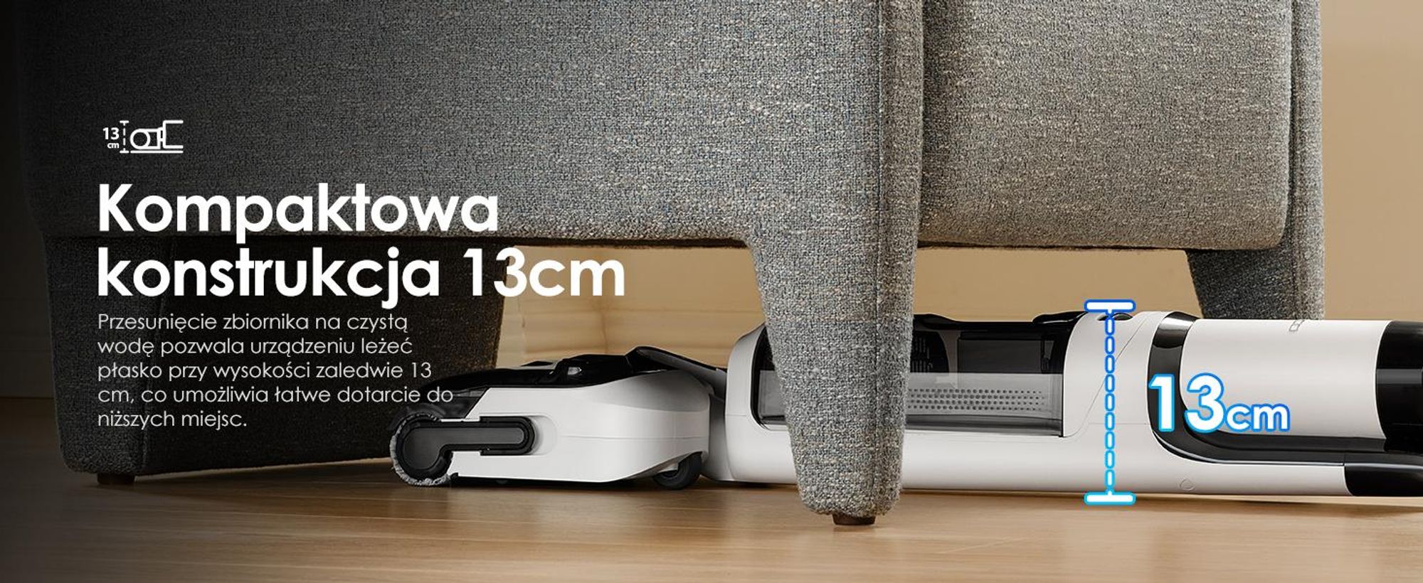 Tineco Floor ONE Stretch S6 odkurzacz myjący 2w1 na mokro i sucho, samoczyszczenie 85°C, rozkładany 180°, 85°C 5 minut Flashdry, czyszczenie krawędzi