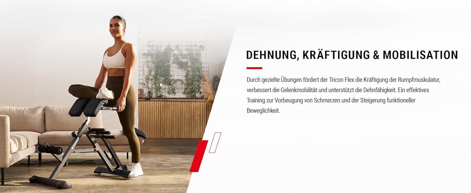 HAMMER Rückentrainer Tricon Flex, 3 in 1 Rücken-Komplett-Trainer