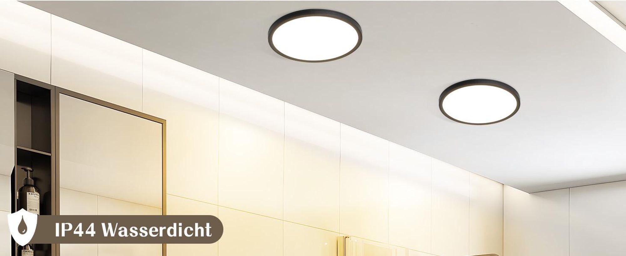 ZMH Plafondlamp LED, plat model, dimbare kleurtemperatuur (CCT), 15W, slaapkamerlamp, 18 cm, zwart. Geschikt voor badkamer, keuken, hal. Kleurtemperatuur: 3000K-6500K, ideaal voor keuken en hal