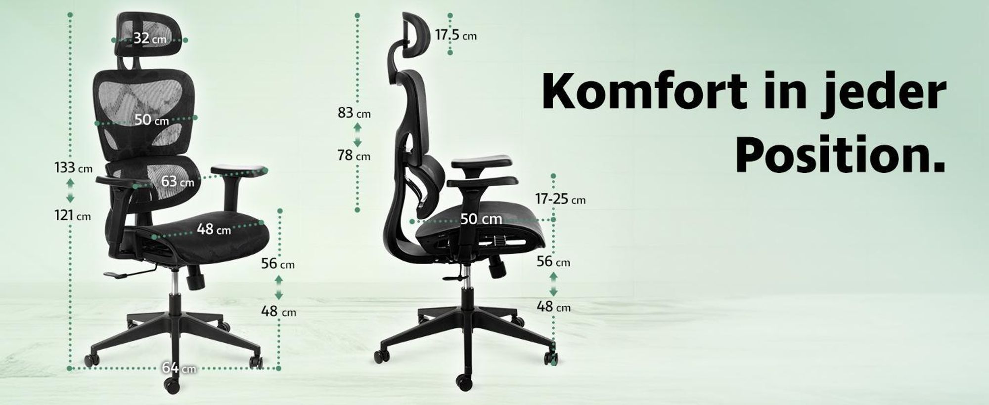 di volio® Bürostuhl Vataro – ergonomischer Schreibtischstuhl mit 2D Kopfstütze & 4D Armlehnen, atmungsaktives Sitzpolster, leise PolyurethanRollen