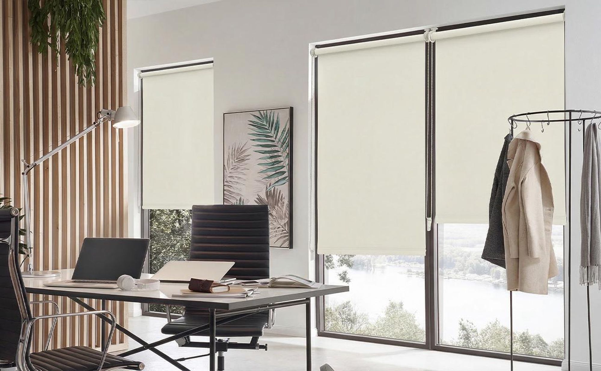 Verdunklungsrollo 50x130cm Beige Thermorollo Fensterrollo Klemmfix ohne Bohren Seitenzugrollo Sonnenschutz Wärmeschutz Blickdicht Rollo