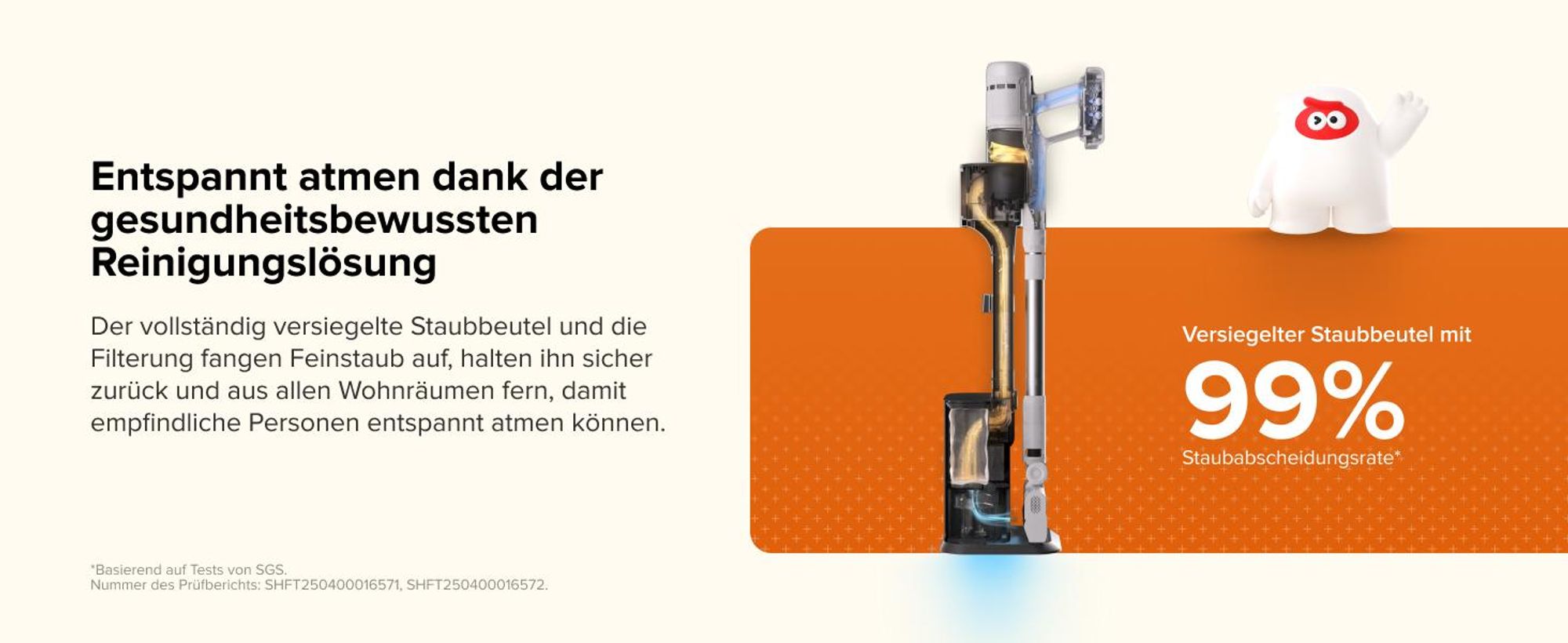 Roborock H60 Hub Akku Staubsauger mit Absaugstation, 27000Pa/300W/60 Min Akkusauger mit Absaugstation, Staubsauger kabelos mit Anti-Tangle Bürste