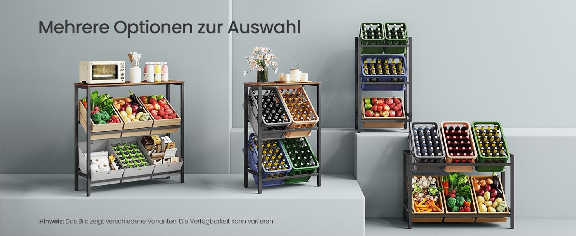 SONGMICS Getränkekistenregal, 2 Ebenen, für 6 Kisten, Aufbewahrungsregal, jede Ebene bis 150 kg belastbar, Stahl, Getränkeregal