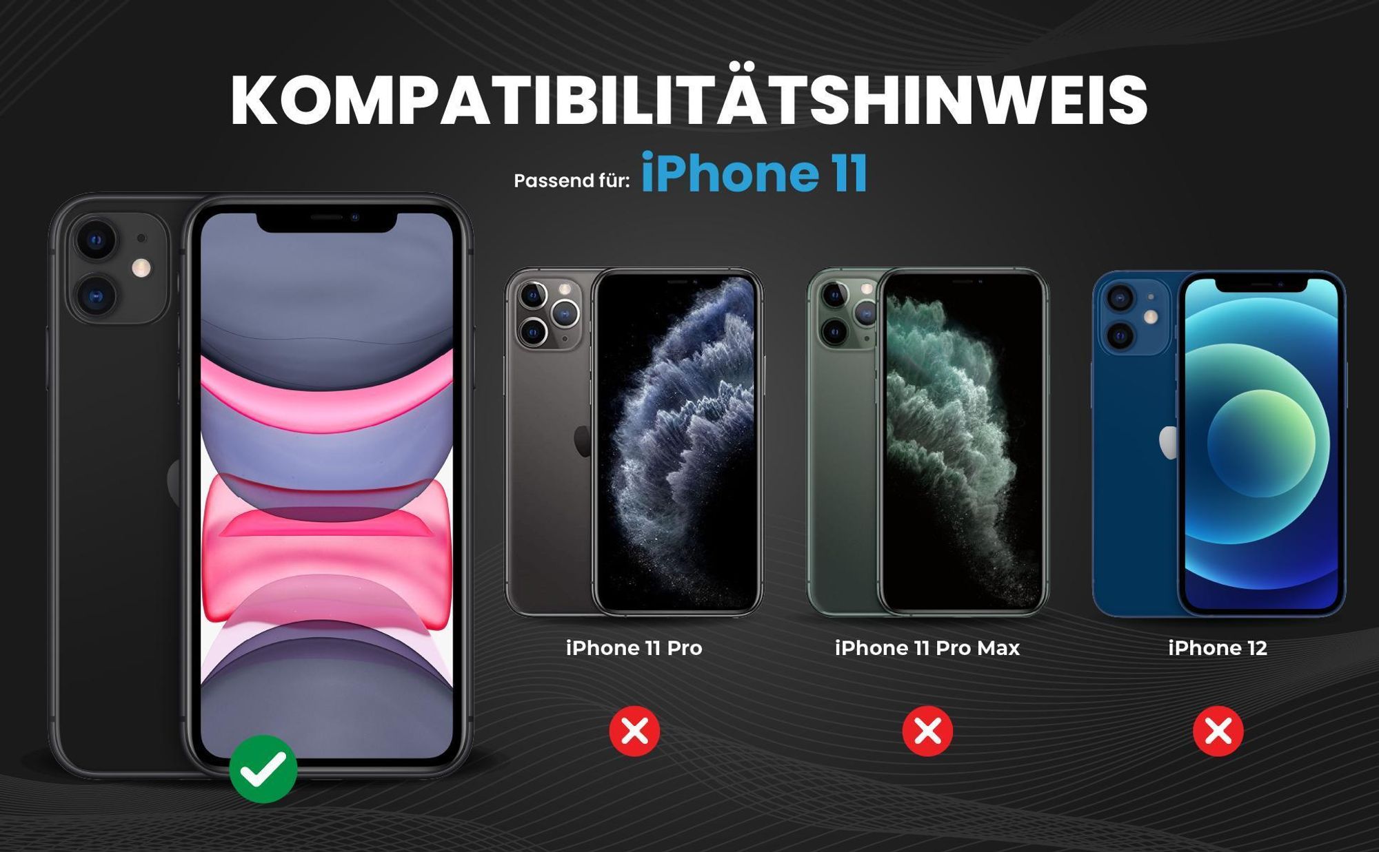 Kompatibilitätshinweise Hülle für Apple iPhone 11