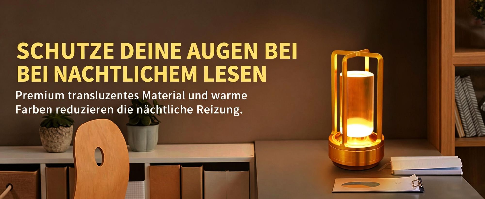 Tragbare Innen-/Außentischlampe aus Metall, kabellose wiederaufladbare LED-Lampe, 3 Farben stufenlos dimmbar, Beleuchtung für Restaurant/Schlafzimmer