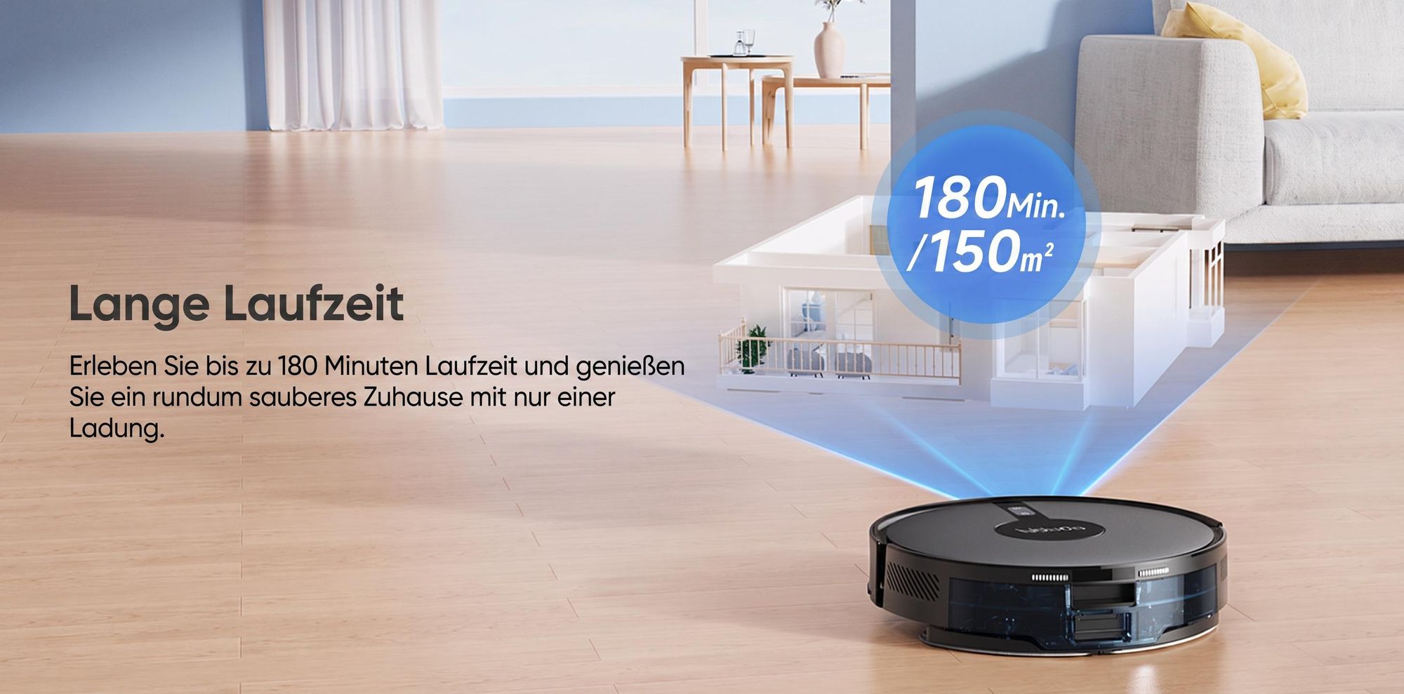 Lubluelu B40 Plus Staubsauger Roboter, 17000Pa Saugkraft, 20S Selbstentleerung, 3-in-1 Saugen & Wischen, Automatische Aufladung, Ideal für Tierhaare
