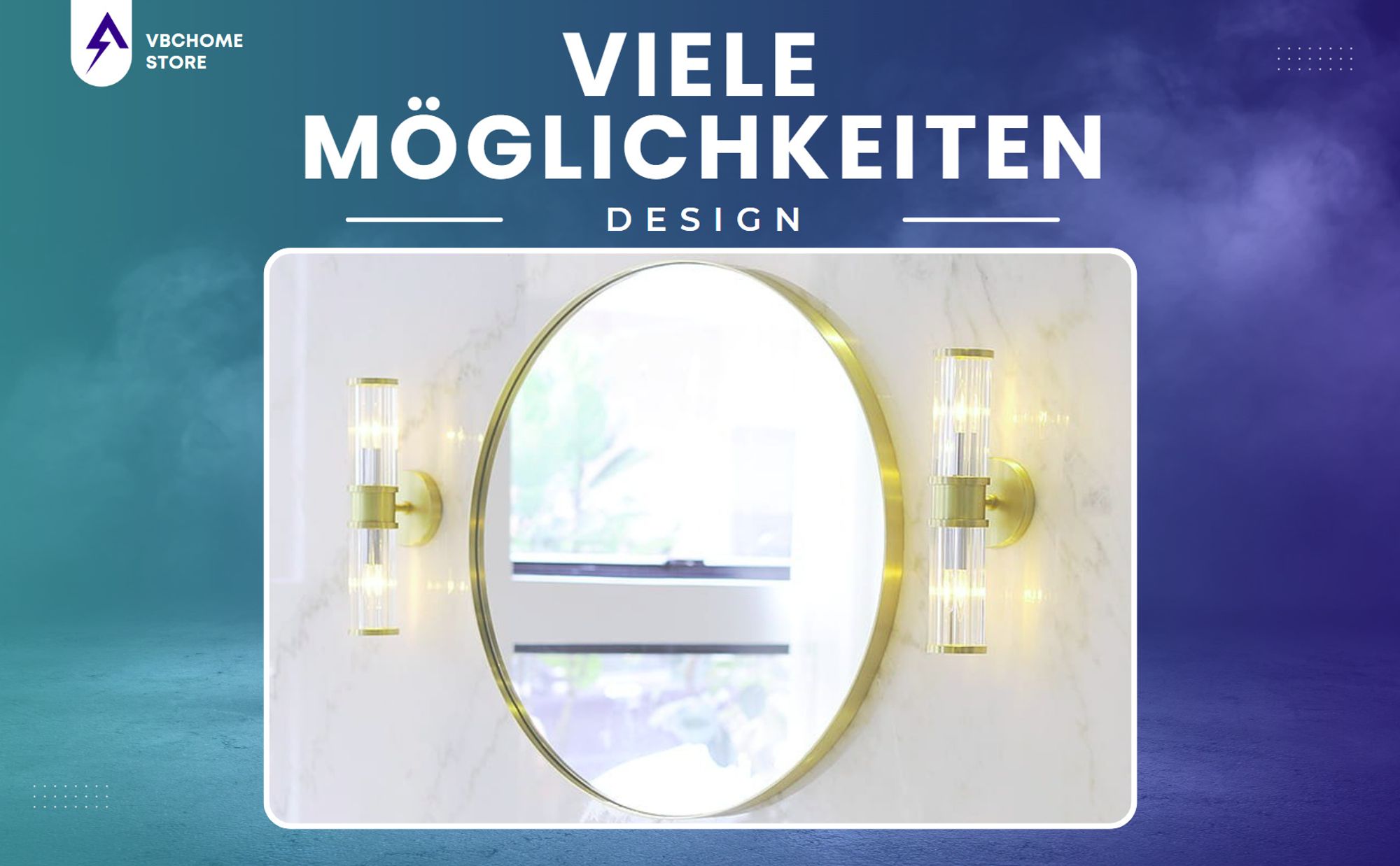 VBChome Rundes Spiegel 80 cm Schwarz Aluminiumrahmen – Elegante Dekoration für Wohnzimmer, Bad, Flur, modernes und stilvolles Spiegel für Innenräume
