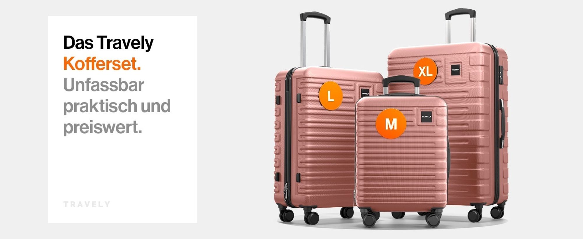 Travely Polycarbonat Koffer Groß 67cm L - 60L Innenvolumen - sehr robuster Hartschalen Koffer mit sanften Rollen & TSA Schloss, Reisekoffer, Koffer & Trolleys, Reisekoffer mit Rollen