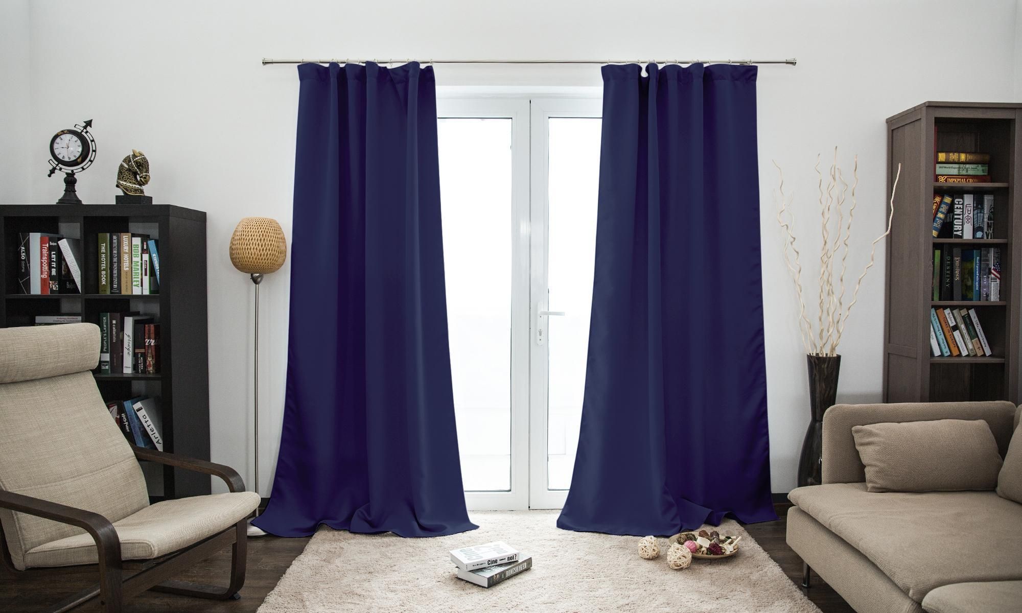 Victoria M. AURORA Vorhang mit Kräuselband, verdunkelnd, 140 x 245 cm, schwarz verdunkelnd, blickdicht, Thermo‑ & Schallschutz, hochwertige Polyester Gardine