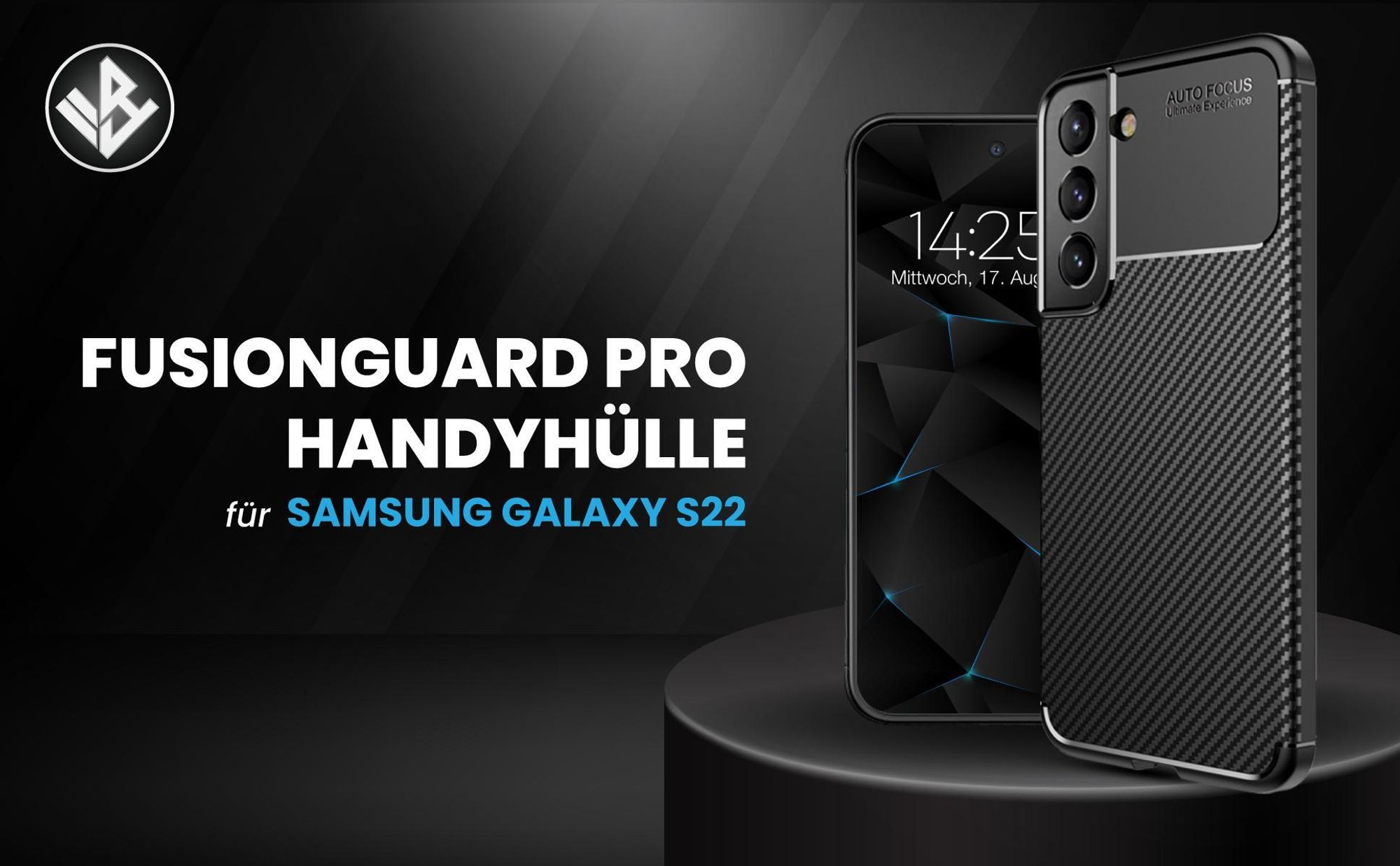 Schwarze ergonomische Schutzhülle für das Samsung Galaxy S22