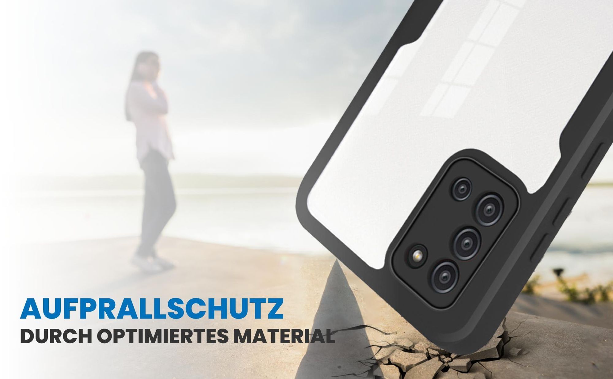 Schwarzes Front Back Cover für Samsung Galaxy A21s mit Aufprallschutz