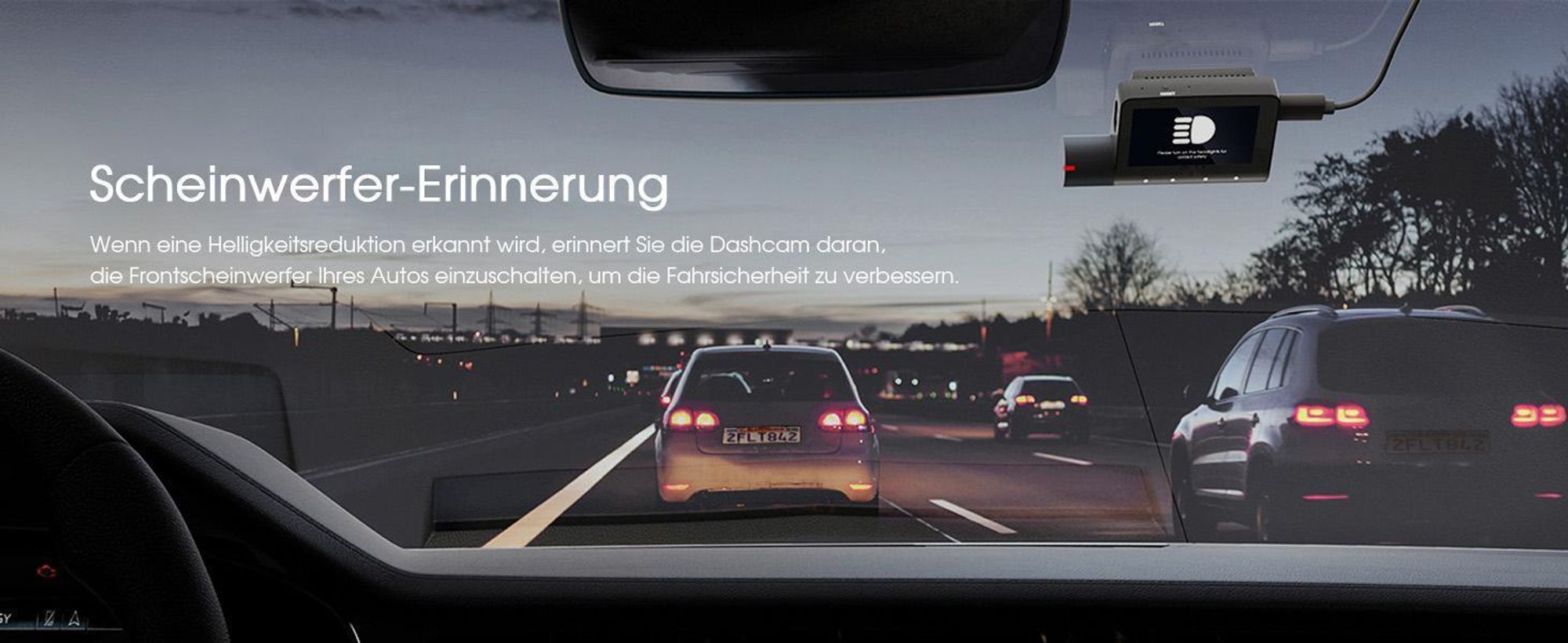 3-Kanal-Dashcam, 4K+1080P+1080P Dashcam Auto Vorne Innen Hinten mit 64GB SD Karte