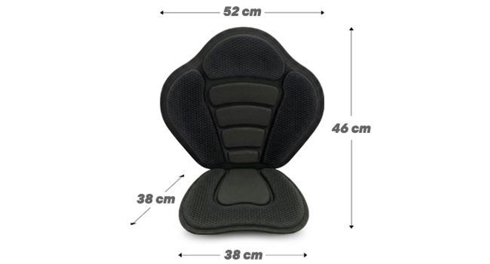 PEME Hydro Kajaksitz für SUP Board Stand Up Paddle Sitz Universal Rückenlehne Aufsatz Gepolstert mit Tasche Wasserdicht Schwarz Karabiner Zubehör