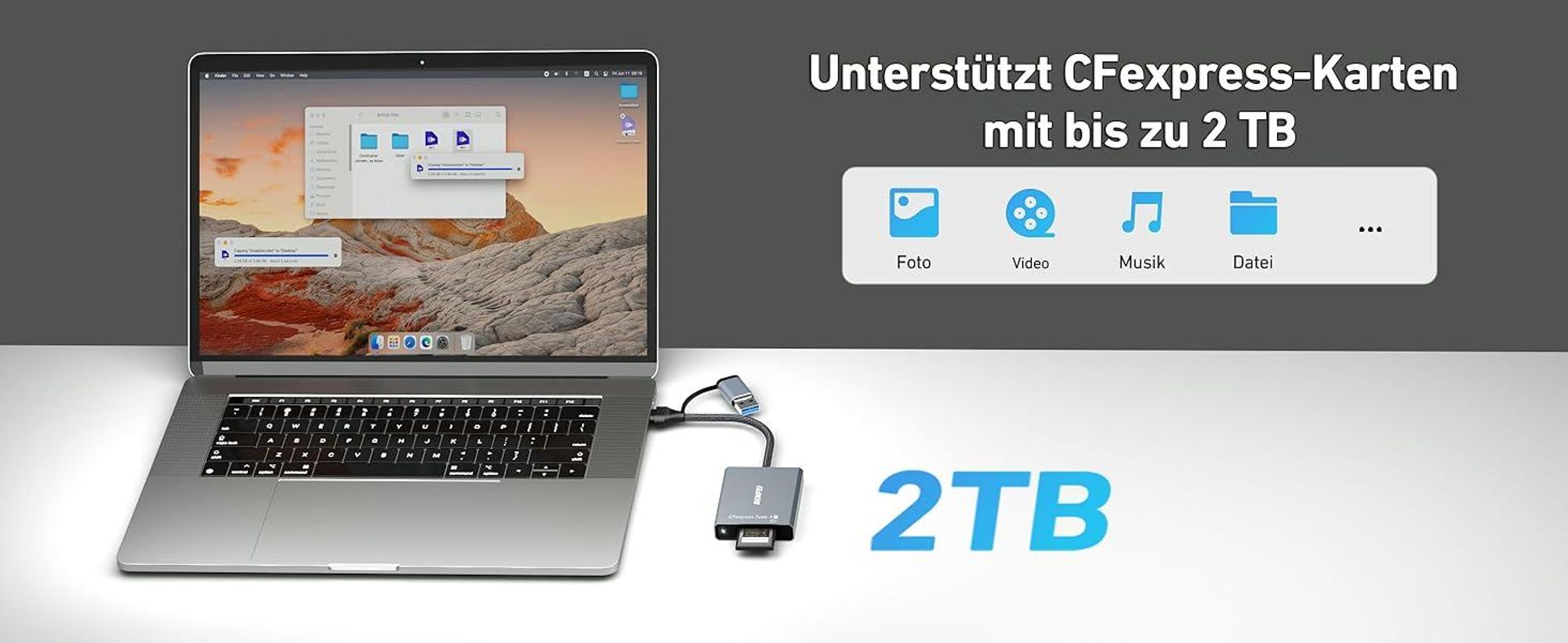 BENFEIKartenlesegeräte CFexpress Typ A Kartenleser USB 3.2 10Gbps