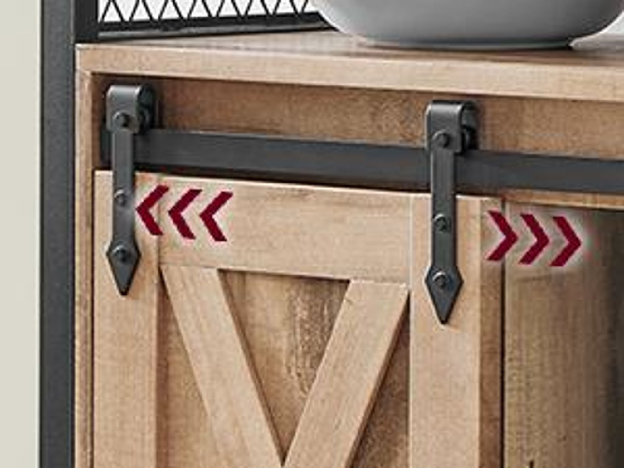 VASAGLE Sideboard Küchenschrank, mit 2 Schiebetüren, verstellbare Ablagen