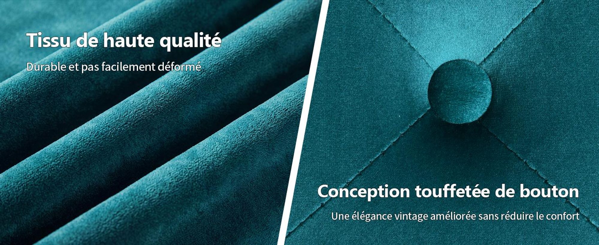 Banc de maquillage en velours simili cuir, couleur : vert, Matériau : velours