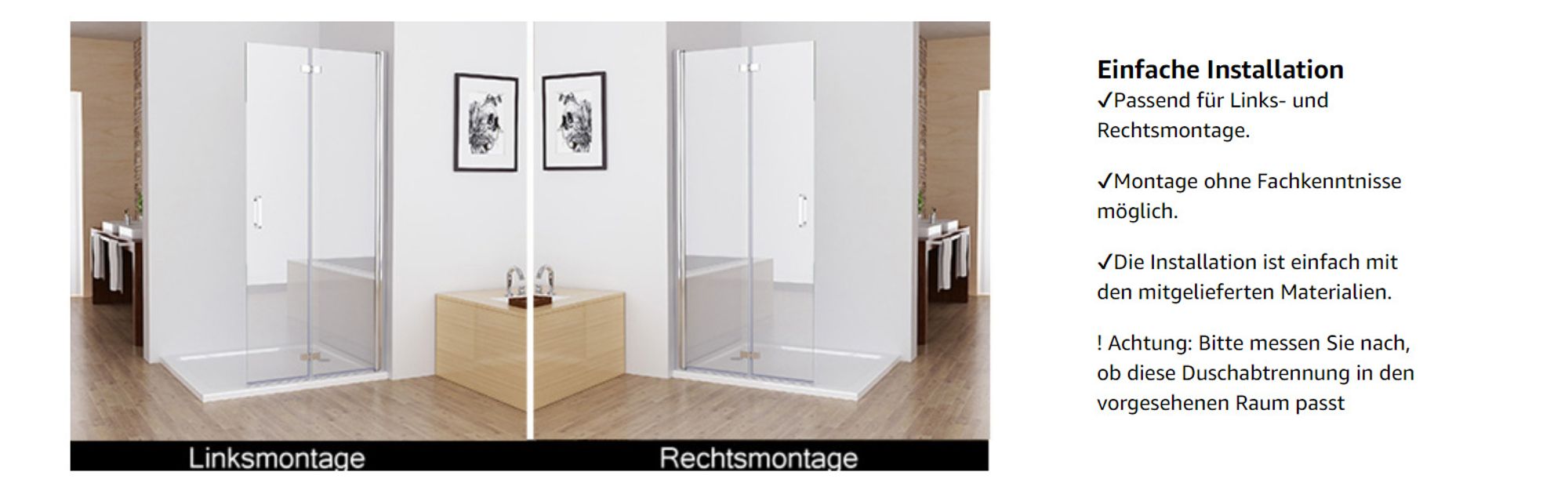 Faltbar Duschwand 100x197 cm Walk in Dusche Pendeltüren Duschabtrennung mit Falttür Drehtür Nischentür 6mm NANO Sicherheitsglas Duschtrennwand