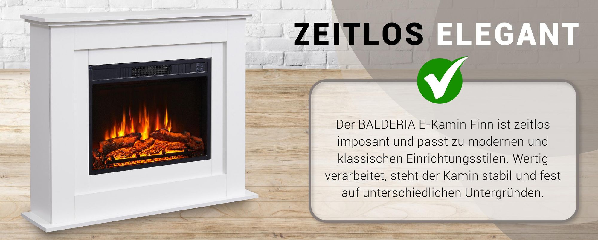 Elektrokamin BALDERIA Finn - Standkamin - Weiß