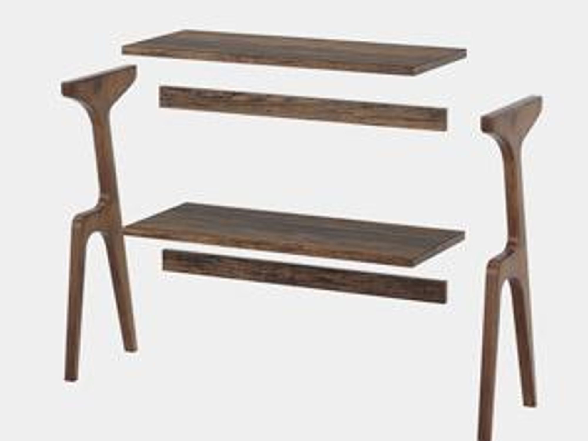 Beistelltisch aus Massivholz, 2-stöckiger Beistelltisch mit Ablagefach, moderner, Sofa, Wohnzimmer, Schlafzimmer,einfache Montage, rustikales Braun