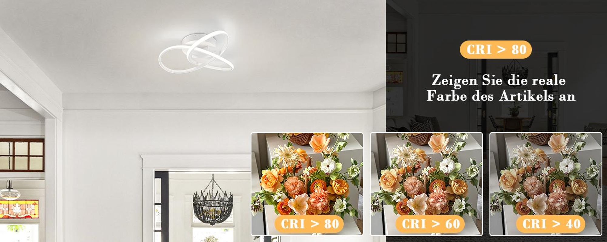 ZMH LED plafoniera Dimmerabile con telecomando Lampada da soffitto 40CM 33W Moderna lampada di design bianco geometrico per soggiorno camera da letto cucina corridoio