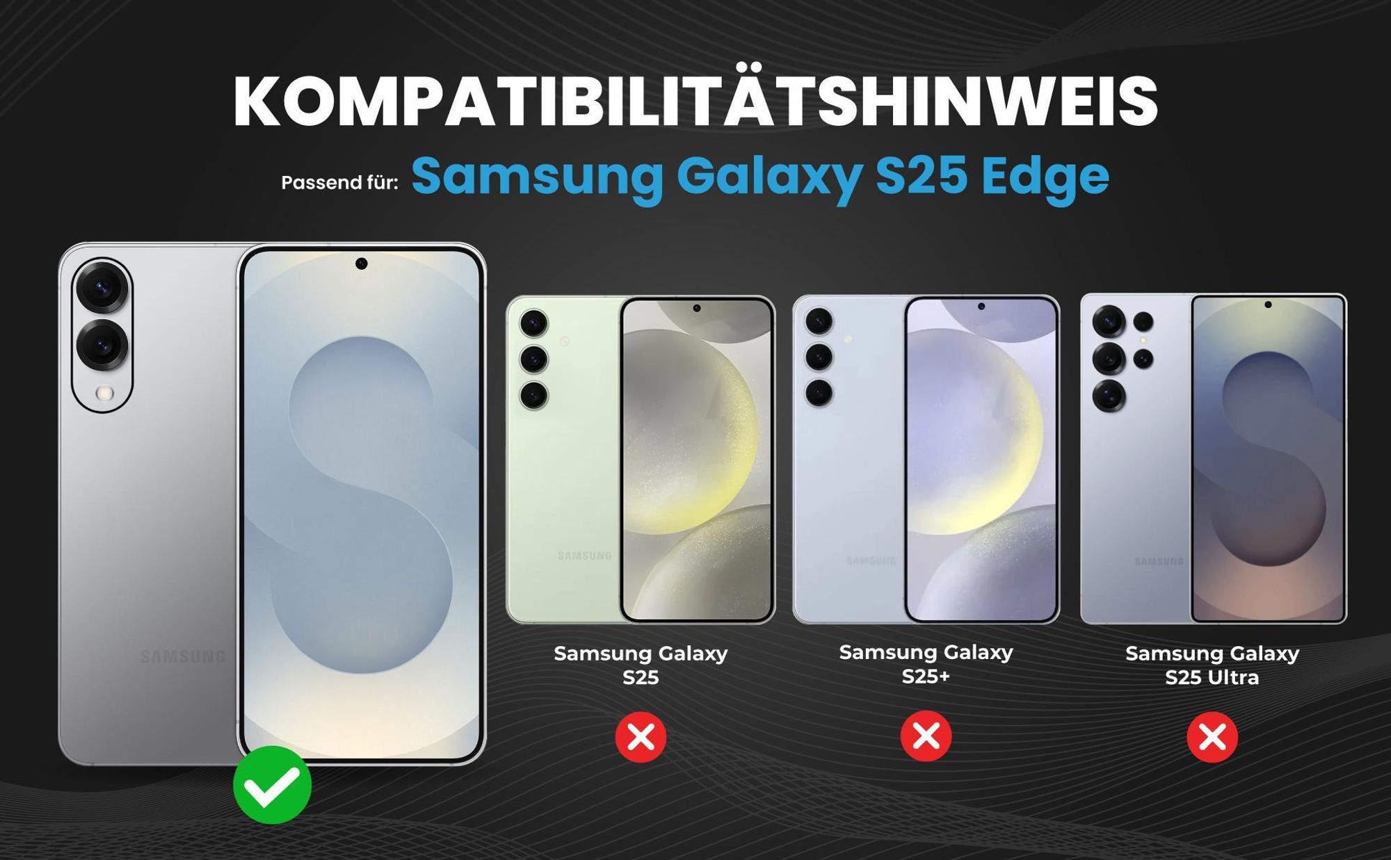 Kompatibilitätshinweise Hülle für Samsung Galaxy S25 Edge