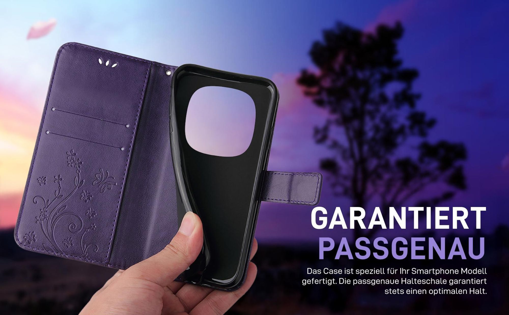 Violette Klapphülle für Xiaomi Redmi Note 15 Pro+ 5G mit präziser Passform und sicherem Halt