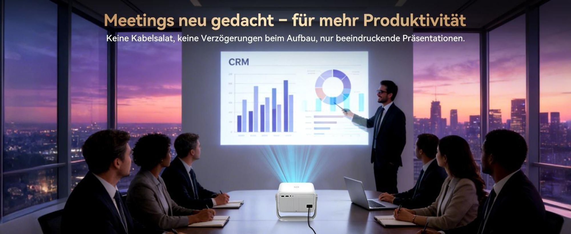 Blackview-Huidun PT10 Beamer, 25000 Lumen, 1080P Native, 4K, Google TV, 360° Deckenprojektion, KI Autofokus, WiFi 6, 10W HiFi, Tragbares Heimkino
