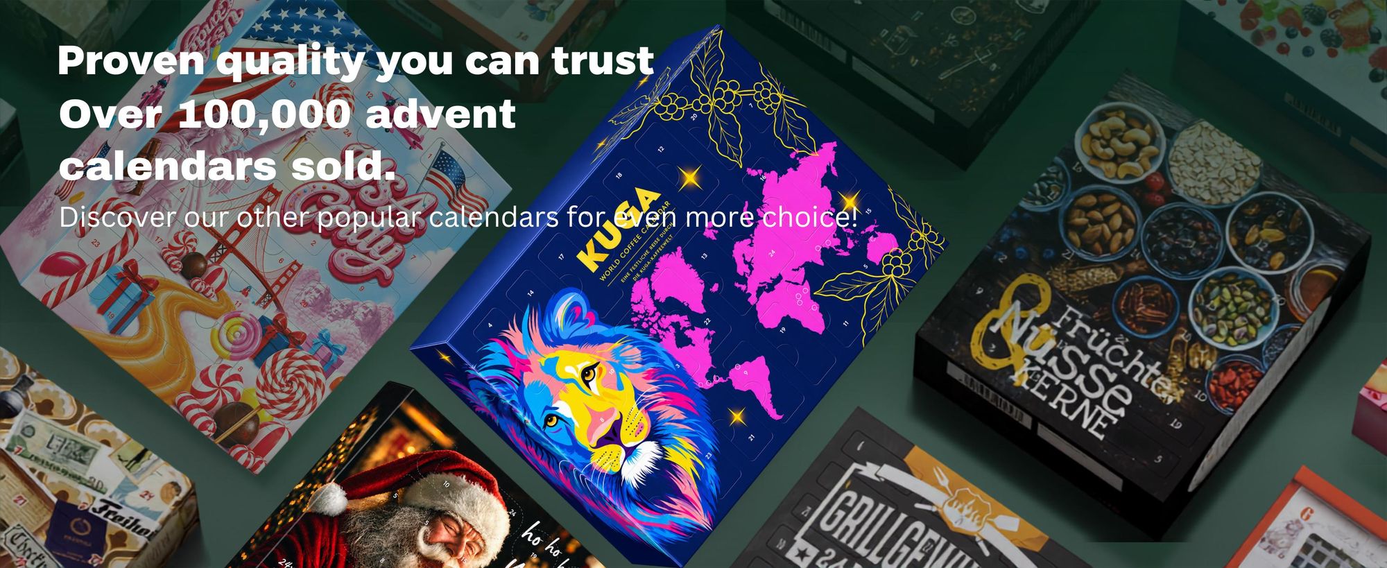 BOXILAND® zrnková káva adventní kalendář 2026, 24 druhů, Fairtrade