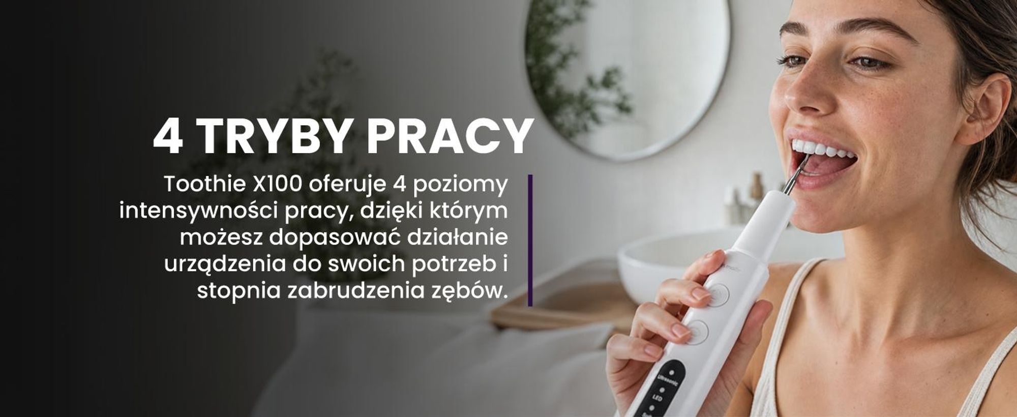 Skaler Ultradźwiękowy Dentystyczny do Zębów Usuwanie Kamienia LED 4 Tryby Toothie X100
