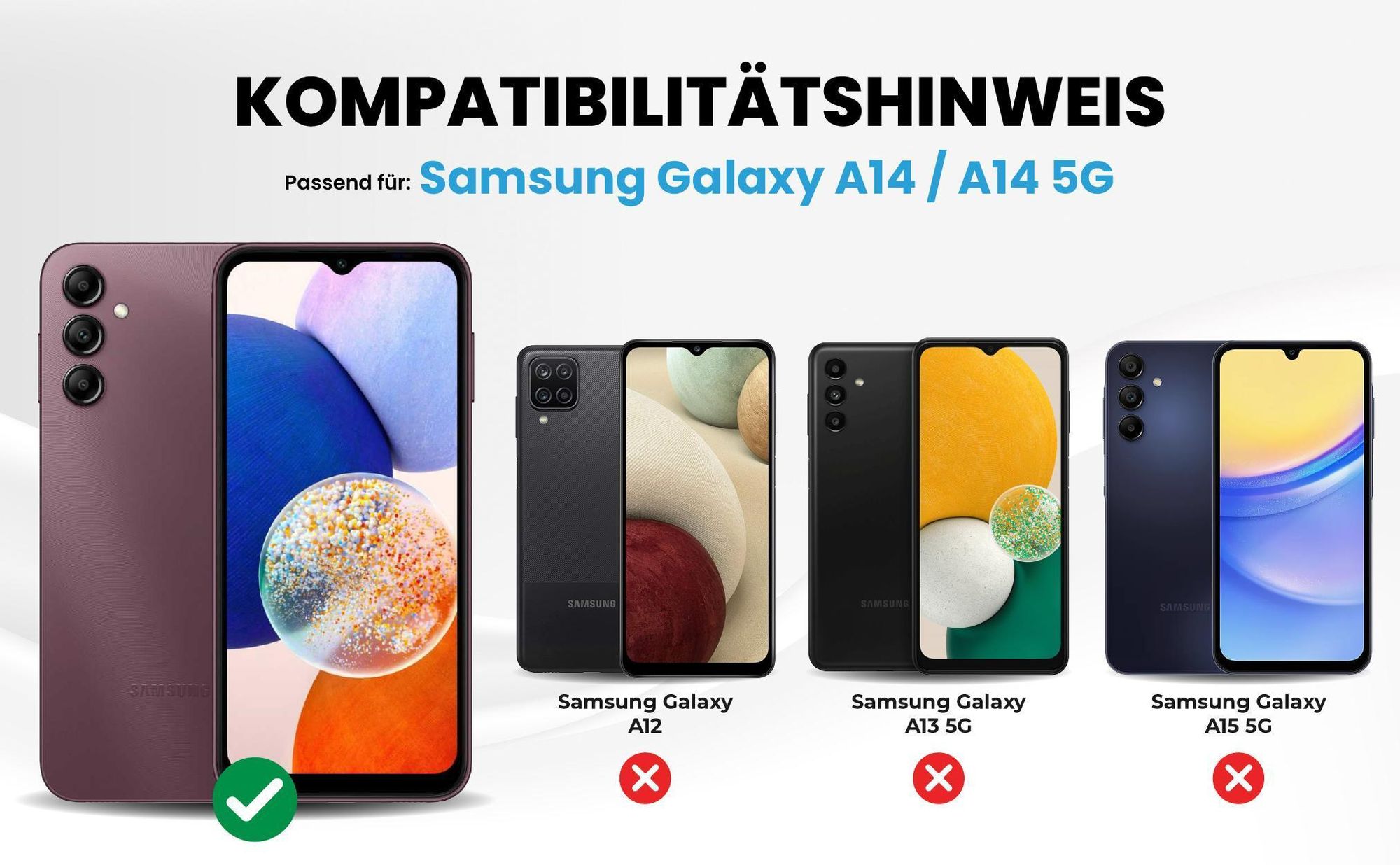 Kompatibilitätshinweise Hülle für Samsung Galaxy A14 5G