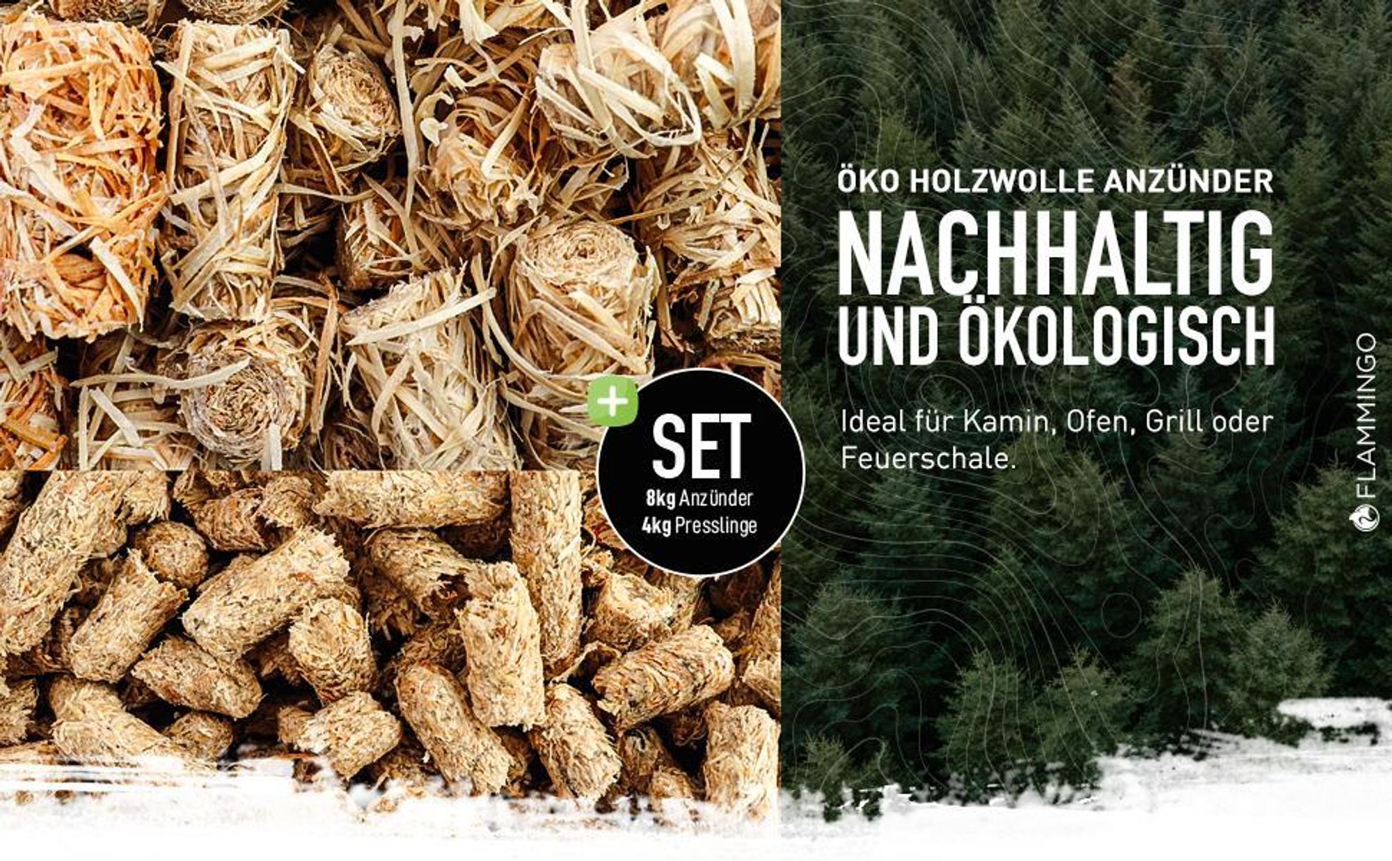 Anzünder Set 12kg (Holzwolle 8kg + Presslinge 4kg)