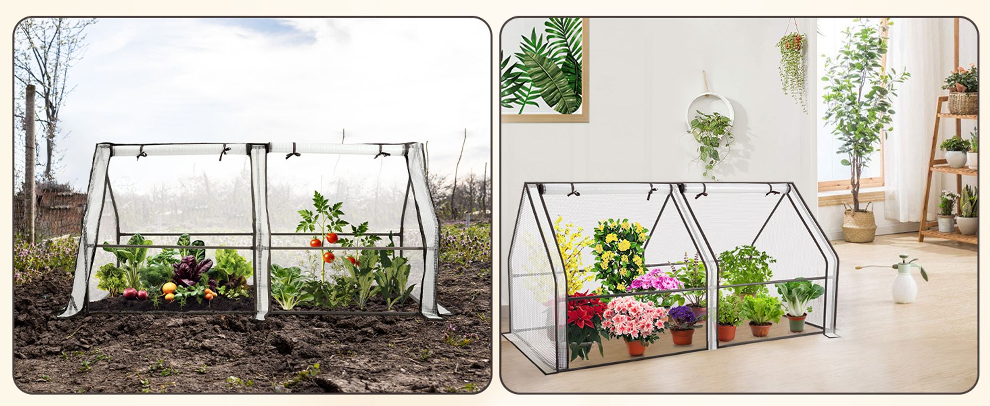 Sekey Garden Frühbeet 180 x 90 x 90 cm Mini Gewächshaus Frühbeetkasten