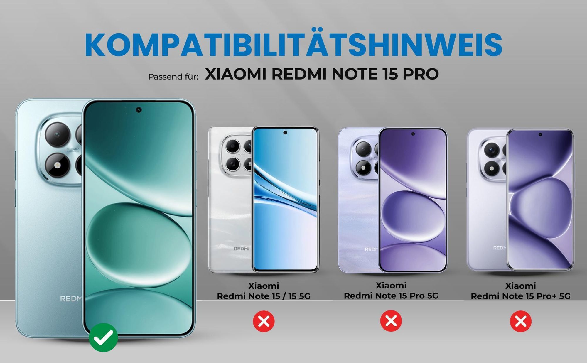 Kompatibilitätshinweise Hülle für Xiaomi Redmi Note 15 Pro