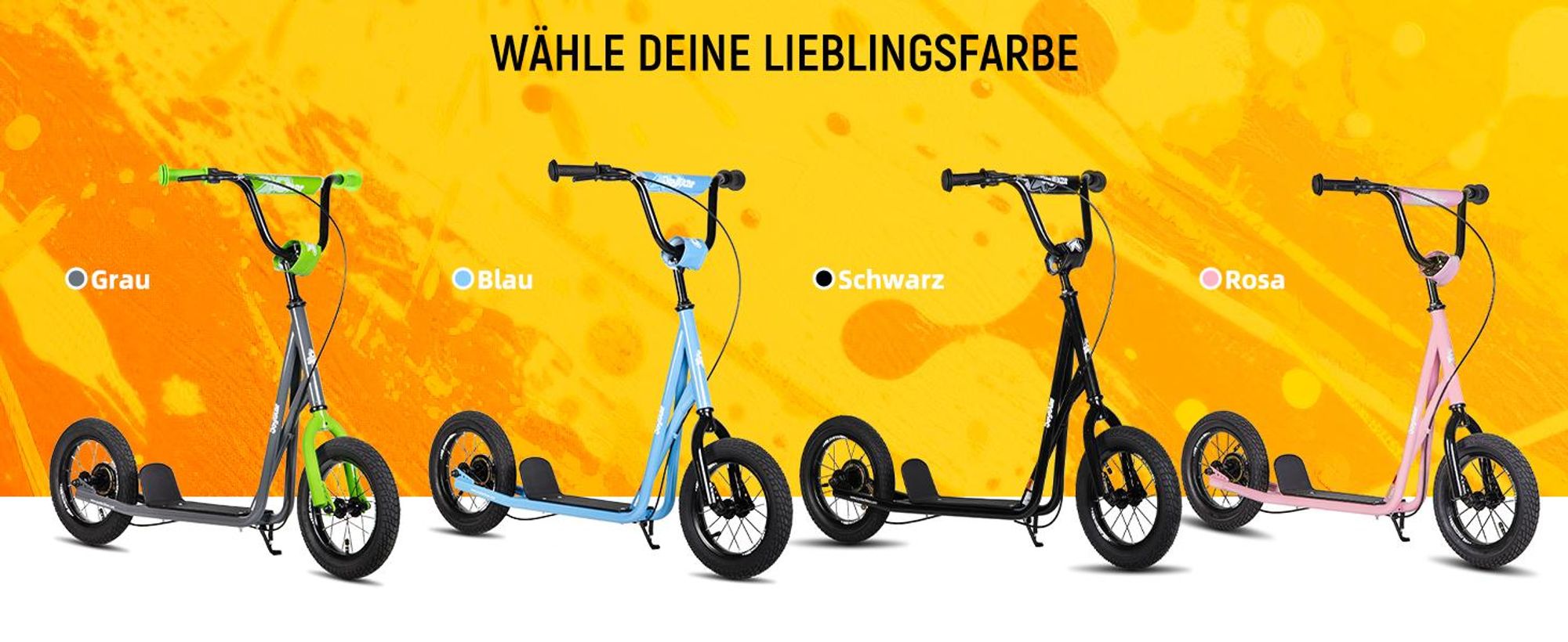 Stabiler rosa Kinderscooter 12 Zoll für Outdoor-Abenteuer