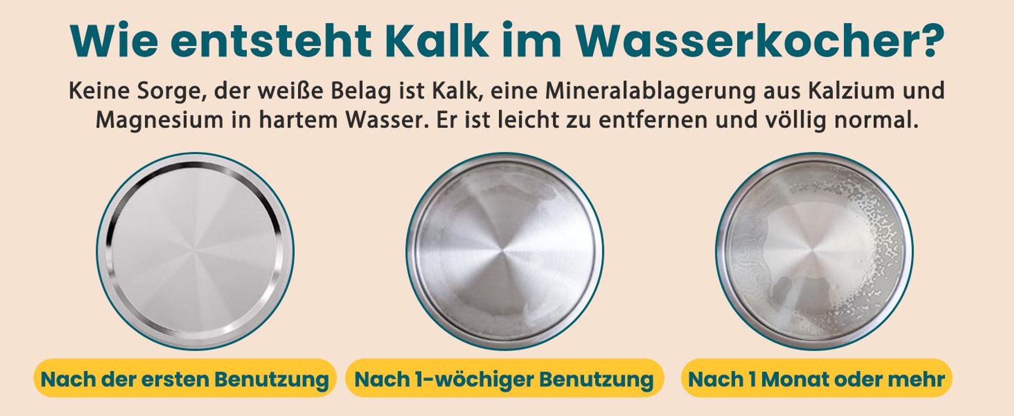 Aigostar 30LYF/300104LYF Schnurloser Wasserkocher, Edelstahlgehäuse, 1,7 l FÃ1/4llmenge, 2200 Watt, 360° Sockel, Trockengehschutz, Abschaltautomatik