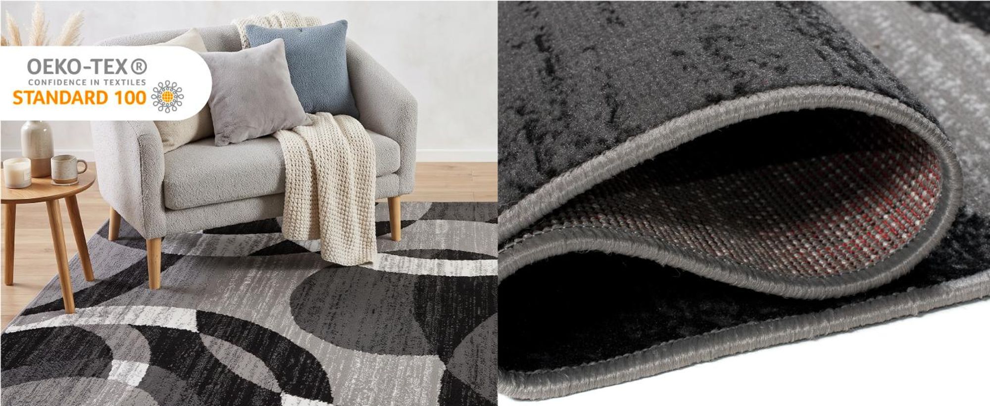Tapiso Teppich MAYA Modern Schwarz Grau Schlafzimmer 300 x 400 cm
