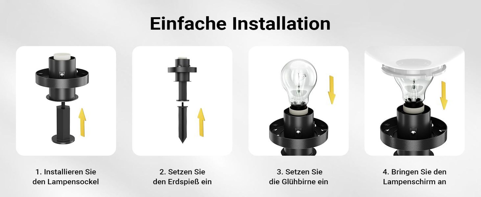 Wiltec Kugelleuchte Ø 30 cm mit Erdspieß, Gartenleuchte 40 W mit Kugellampe, Gartenbeleuchtung mit E-27 Fassung, IP44 Außenbeleuchtung Garten