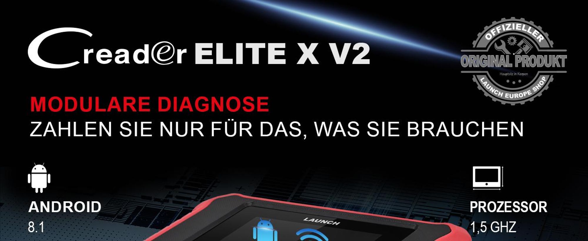 LAUNCH Creader Elite X OBD2 Diagnosegerät für 38 Marken & 16+ Servicefunktionen – modulare Softwarepakete, 2026