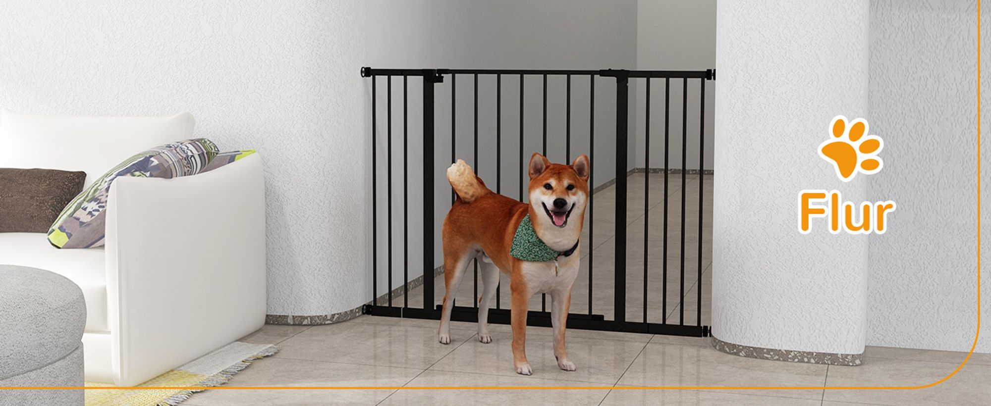 PawHut Hunde Absperrgitter ohne bohren Schutzgitter Treppenschutzgitter Stahl